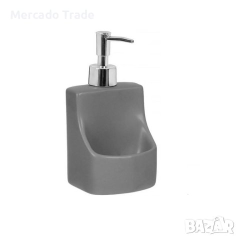 Диспенсер Mercado Trade, За кухненска мивка с държач за гъба, Сив