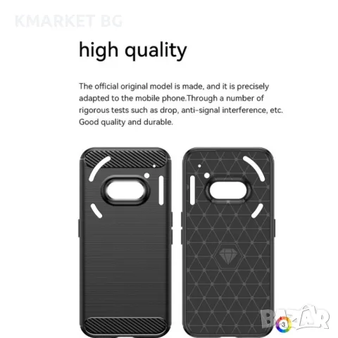 Nothing Phone (2a) Удароустойчив Carbon Fiber Калъф и Протектор, снимка 3 - Калъфи, кейсове - 47902808