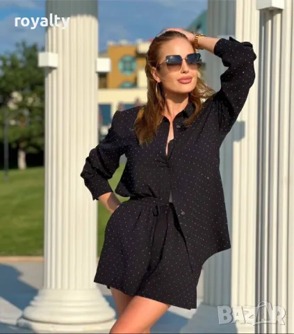 Черен дамски комплект с камъни , снимка 3 - Комплекти - 50005102