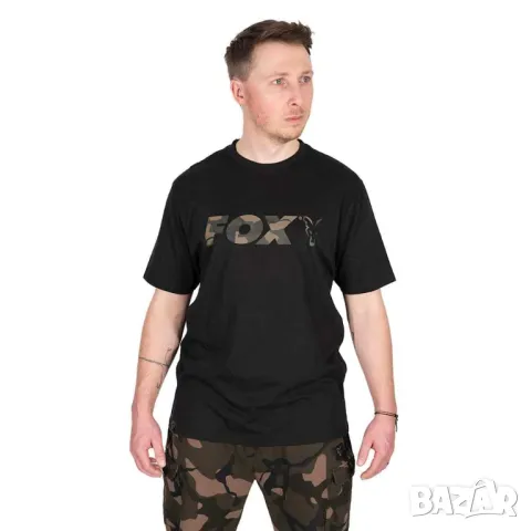 Тениска FOX Black Camo Logo T Shirt XXL размер, снимка 1