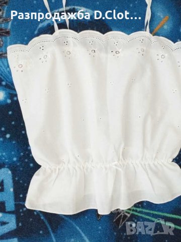 Бял топ с тънки презрамки, снимка 3 - Корсети, бюстиета, топове - 29343869