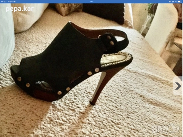 Елегантни обувки с висок ток и 2 модела Сандали италиански на ток Vera Pelle до глезена №38 с цип , , снимка 14 - Дамски обувки на ток - 45821598