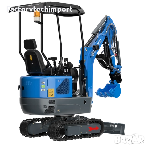 Мини багер RIPPA R10 ECO – 978 кг (дизел - 1 цилиндър) 7.5kW– 1.83 м копаене, снимка 4 - Индустриална техника - 52720375