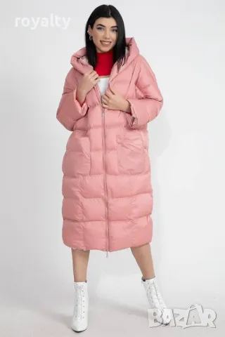 Розови дълги дамски зимни якета , снимка 7 - Якета - 49207606