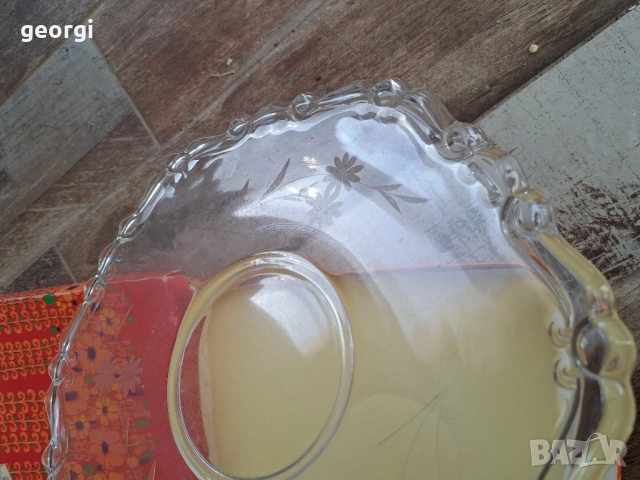 немско плато за торта поднос Walther kristallglass 8/2, снимка 3 - Прибори за хранене, готвене и сервиране - 51765039