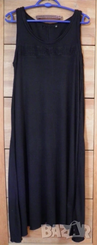 Черна дълга рокля от трико