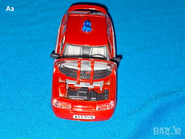 Руски метален модел на кола Лада ВАЗ 2112 Пожарна Охрана в мащаб 1:43 Made in Russia, снимка 7 - Колекции - 51955154