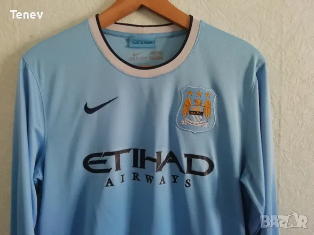 Manchester City Nike оригинална тениска фланелка с дълги ръкави Манчестър Сити размер L, снимка 4 - Тениски - 49590341