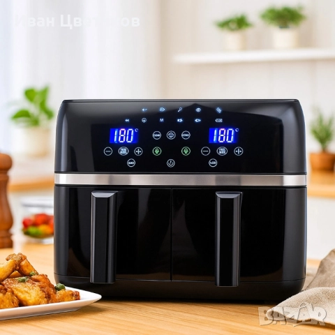 Двоен Air fryer T&G BEST COOKING 32847A0 - отделни LED дисплеи за всяка зона