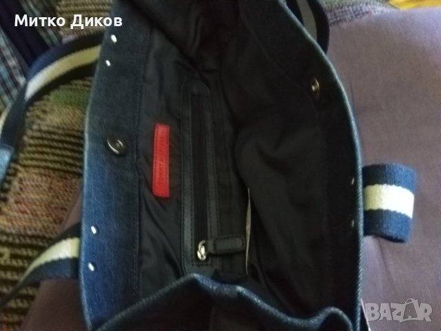 Tommy hilfiger маркова чанта промазан плат39х24х16см, снимка 11 - Чанти - 40622039