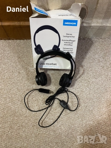 Хедсет / слушалки Medion LIFE E83265 – USB, Микрофон, Меки амбушюри, снимка 3 - Слушалки и портативни колонки - 52460240