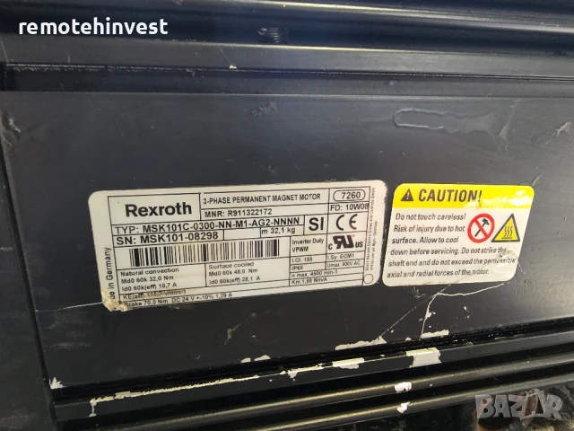 Серво Мотор -AC Bosch/Rexroth MSK101C-0300-NN-M1-AG2-NNNN, снимка 3 - Електродвигатели - 51272211