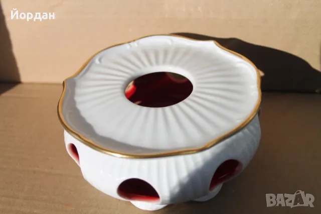 Немски ръчно изработен порцеланов свещник ''KPM Bavaria'', снимка 4 - Антикварни и старинни предмети - 47580993