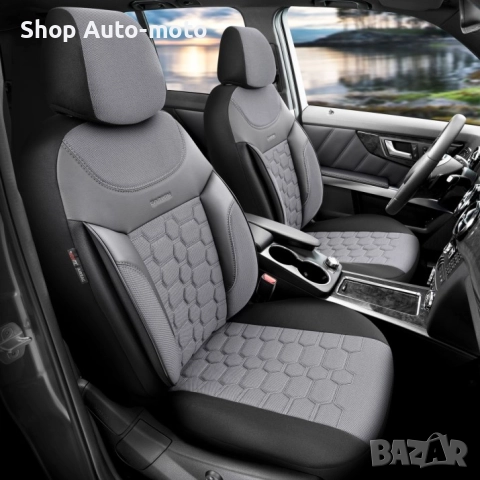 К-т Луксозна Тапицерия Automat-OTOM, Текстил с еко кожа, CARBON Design, Сива със сив шев, снимка 3 - Аксесоари и консумативи - 52795084