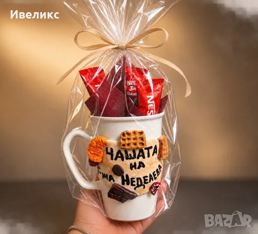 коледна кутия с декорирана чаша и буркан, снимка 10 - Чаши - 56288783