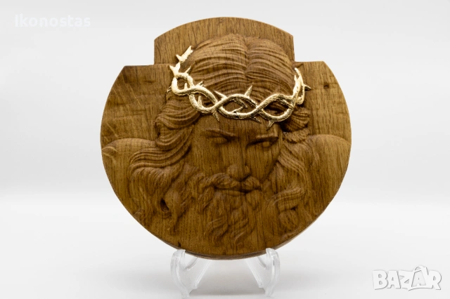 Позлатена дъбова икона „Страданията на Исус Христос“, снимка 4 - Икони - 53222856