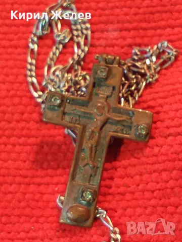 Стар ПРАВОСЛАВЕН СРЕБЪРЕН КРЪСТ СРЕБРО 925 с ПАТИНА и ЦИРКОНИ с ВЕРИЖКА от СРЕБРО 925 ODEMA 40169, снимка 14 - Антикварни и старинни предмети - 49351827
