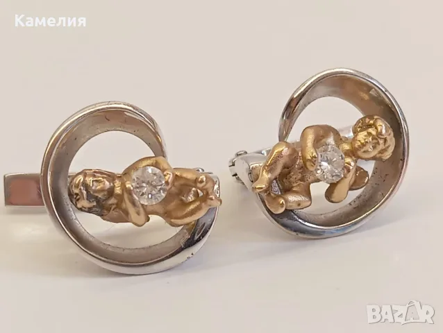 Златни обеци с брилианти. , снимка 10 - Обеци - 55989089