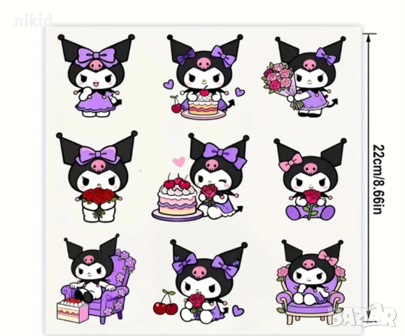 Санрио Kuromi Куроми sanrio лист малки щампа термо апликация картинка за дреха блуза чанта , снимка 3 - Други - 54359133