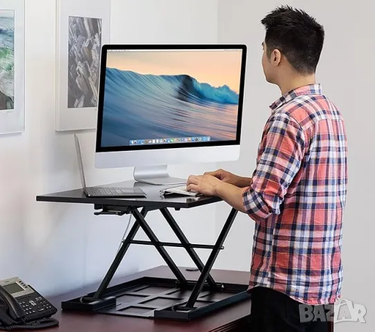 Стоящо бюро Изправящо Регулируеми по височина за лаптоп Щанд маса, снимка 6 - Бюра - 49563928