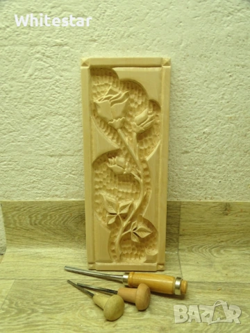 Дърворезбовано пано "Роза", снимка 3 - Декорация за дома - 54279195