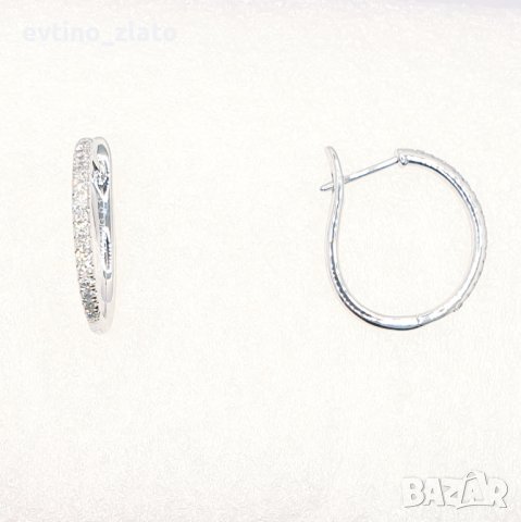 Златни обеци - 18 К с диаманти, снимка 9 - Обеци - 44212928