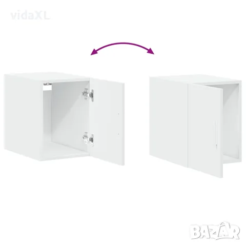 vidaXL Тънък шкаф за съхранение, бял, 30x42,5x225 см, инженерно дърво, снимка 9 - Бюфети - 56146901