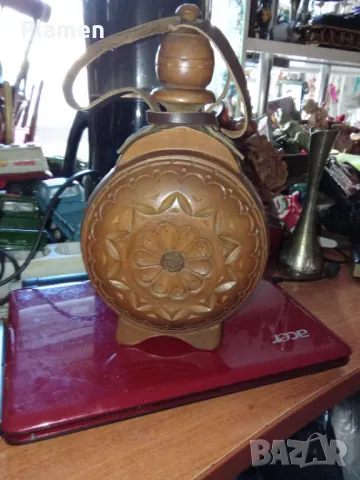 Стара българска бъклица дърворезба , снимка 1