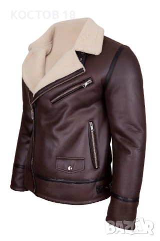 Мъжко зимно яке от набук – 3484 тъмнокафяво, снимка 4 - Якета - 51834623