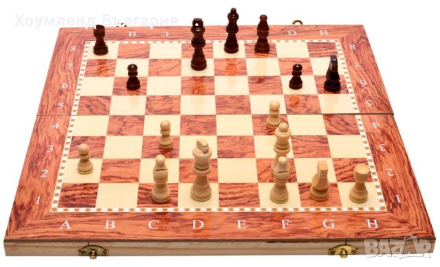Шах с табла в дървена кутия, снимка 4 - Шах и табла - 40639455