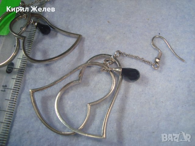 СРЕБЪРНИ ДВЕ СЪРЦА в ЕДНО - АРТ ОБЕЦИ СРЕБРО 925 с ЮВЕЛИРНО ФАСЕТИРАН МАРКАЗИТ 32642, снимка 12 - Обеци - 38374244