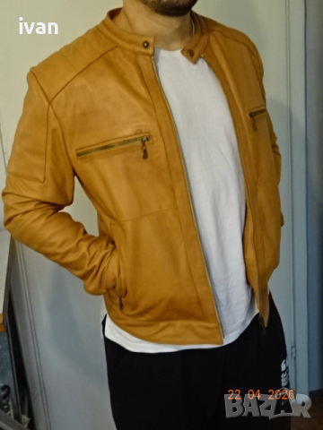 мъжко кожено яке, снимка 6 - Якета - 54288757