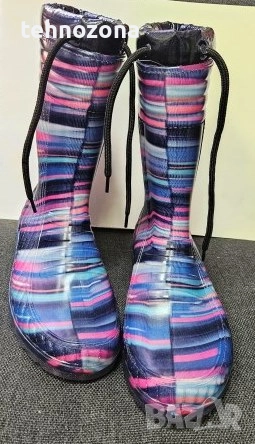 Дамски ботуши силиконови с вата и връзки, цветни, "NEW LINE", снимка 2 - Дамски ботуши - 52735162