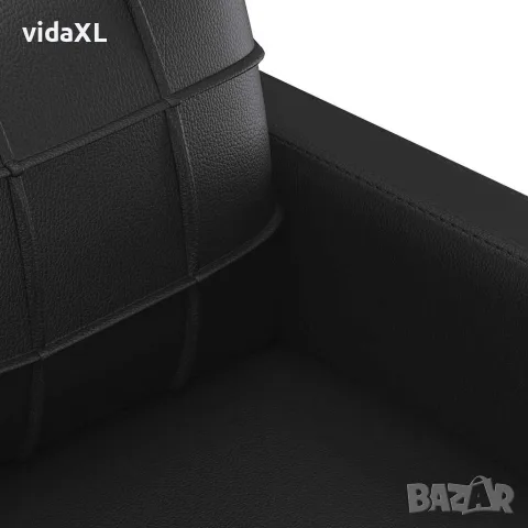 vidaXL 2-местен диван, черен, 140 см, изкуствена кожа, снимка 6 - Дивани и мека мебел - 56147300