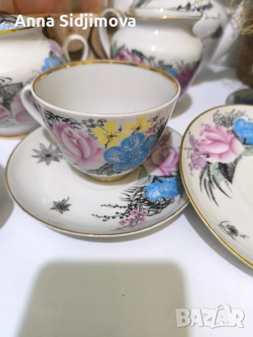 Руски порцелан ЛФЗ сервиз за чай , снимка 7 - Сервизи - 51240241