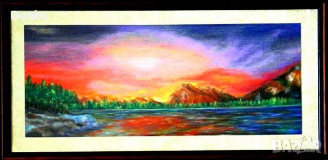 Четворка оригинали "Море" - маслен пастел на Сент, снимка 2 - Други ценни предмети - 36674457