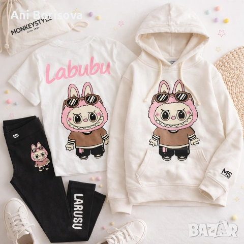 Детски комплекти и суитшъри LABUBU – тениски и екипи, снимка 3 - Детски комплекти - 54087257