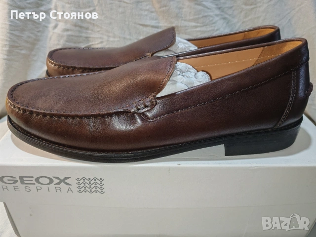 Удобни мъжки мокасини от естествена кожа Geox Respira №44