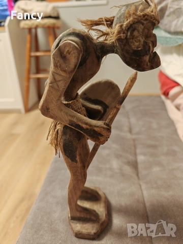 Дървена статуетка на африкански войн, снимка 7 - Антикварни и старинни предмети - 53120337