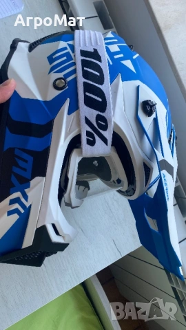 Кросова каска Acerbis с очила 100%