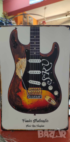SRV Fender Stratocaster-метална табела(плакет), снимка 2 - Китари - 44698574