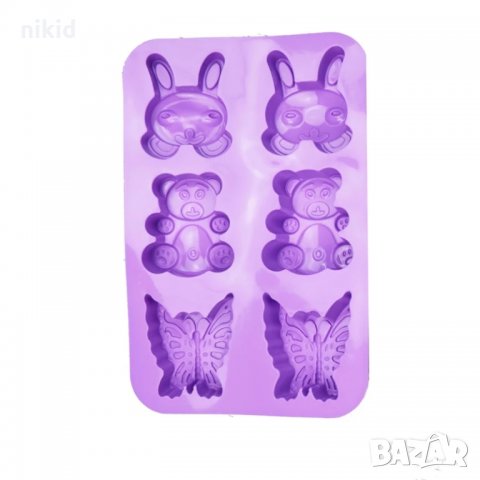 мече Барни пеперуда заек силиконов молд форма за кексчета сапун гипс, снимка 3 - Форми - 31940095