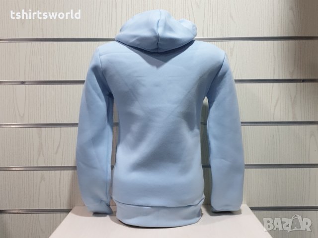 Нов дамски светлосин суичър с качулка и джобчета, снимка 8 - Суичъри - 30655634