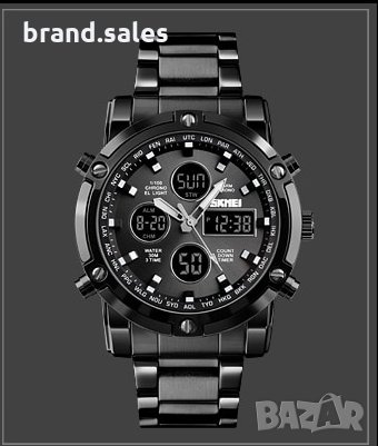 Мъжки водоустойчив часовник с черна верижка, снимка 3 - Мъжки - 24320254