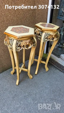 Италиански стойки от дърво и мрамор