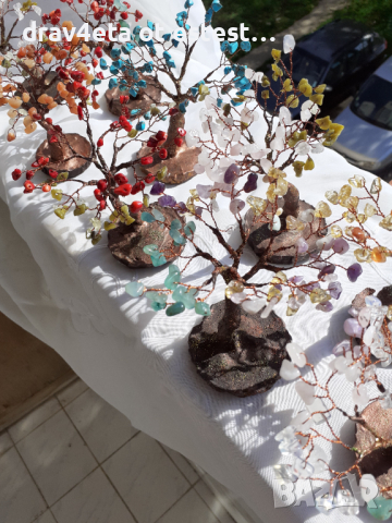 Дръвчета от естествени камъни, ръчна изработка, снимка 5 - Декорация за дома - 27373268