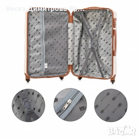 Комплект луксозни куфари 4 в 1 – ABS твърд корпус, кодирана ключалка и 4 двойни колела, снимка 4 - Куфари - 53896327