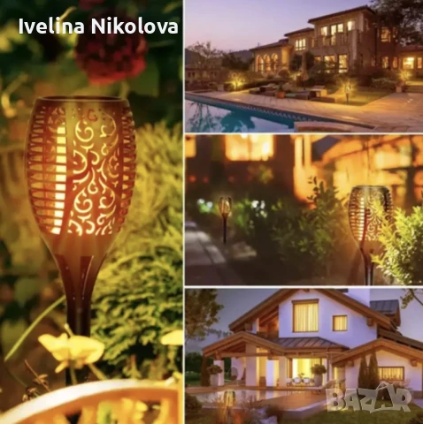 Соларна лампа тип пламък – комплект от 6 бр., снимка 4 - Други - 51385449