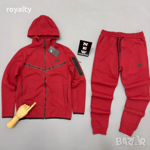 Nike Tech НА ЕДРО Спортен Червен Мъжки Екип 5 бр.