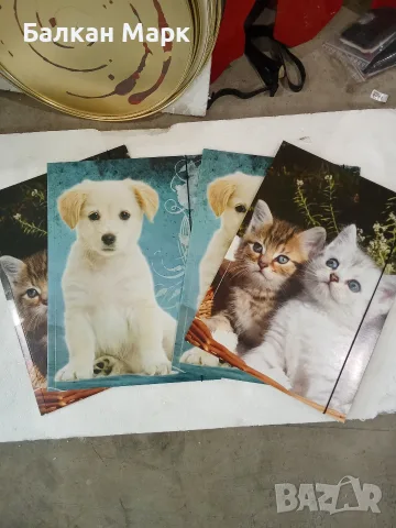 Лот 4бр.  папки за рисуване с ластик A3 folia – кученца и котенца